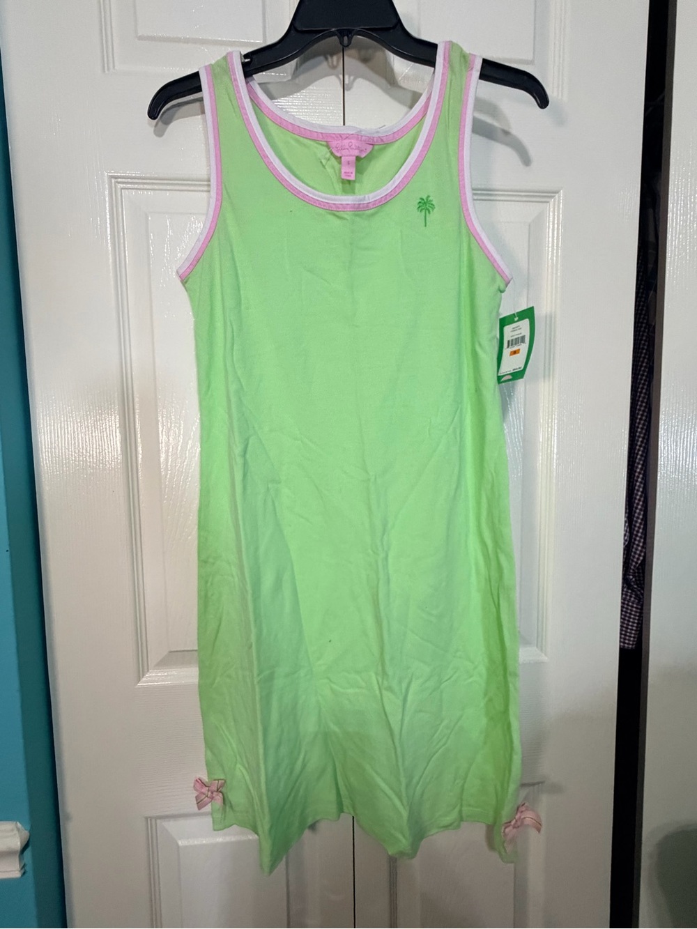 Lilly Pulitzer Lime Green Tank with Pink Trim